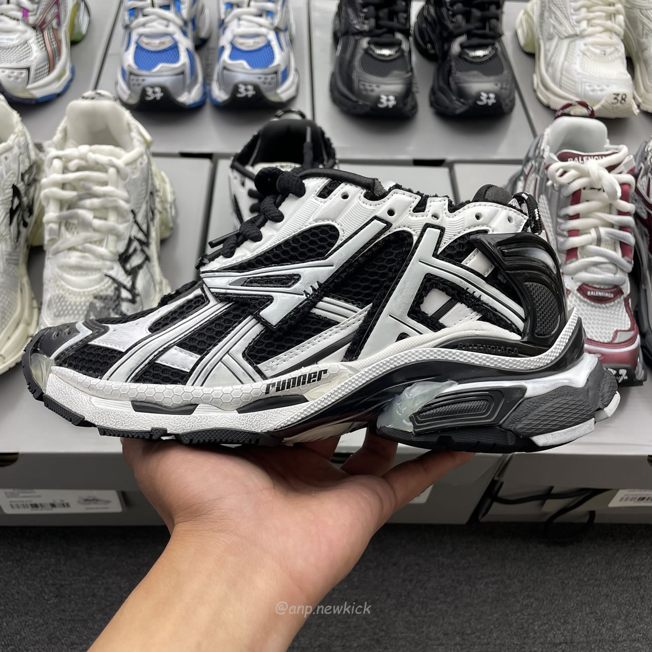 Balenciaga Runner White Grey Silver Black Blue Multicolor Burgundy (9) - newkick.vip